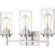 Janna 3 Light 19 inch Brushed Nickel Vanity Light Wall Light